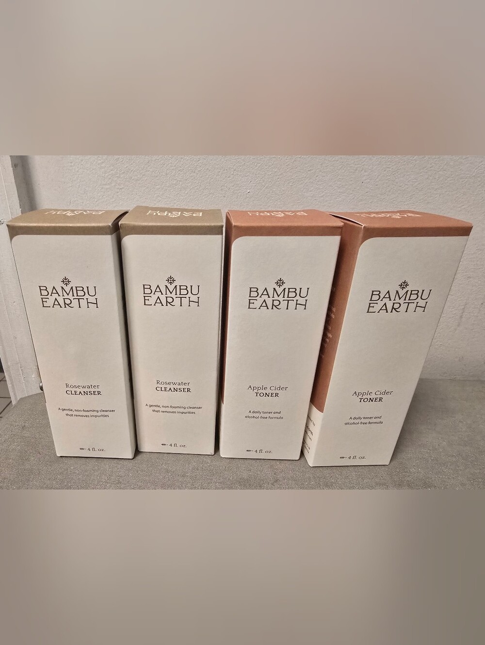 Bambu Earth Rosewater Cleanser & Apple Cider Toner - Gentle Skincare Set 4 oz
